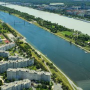 Австрия, Вена. Река Дунай с 57 этажа. 2019 год. Фото туристов "Текила-Тур"